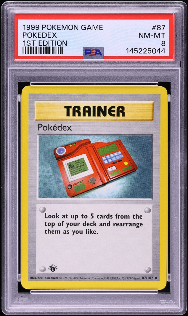 1999 Pokemon Base Set Shadowless 1st Edition Pokedex #87 PSA 8 NM-MT