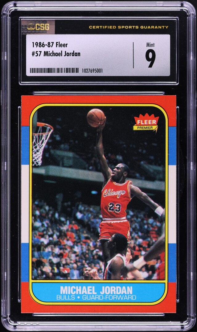 1986 Fleer Basketball Michael Jordan ROOKIE #57 CSG 9 MINT
