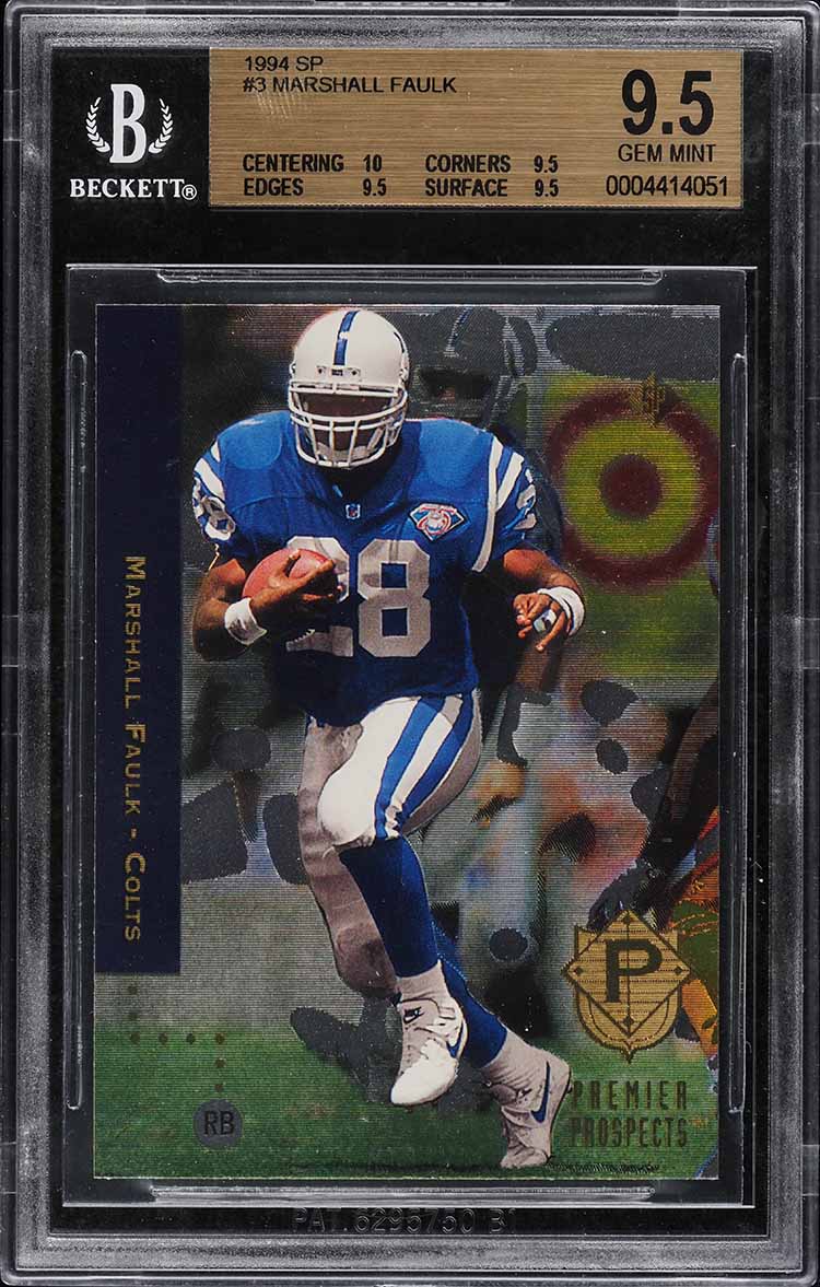1994 SP Foil Marshall Faulk ROOKIE #3 BGS 9.5 GEM MINT