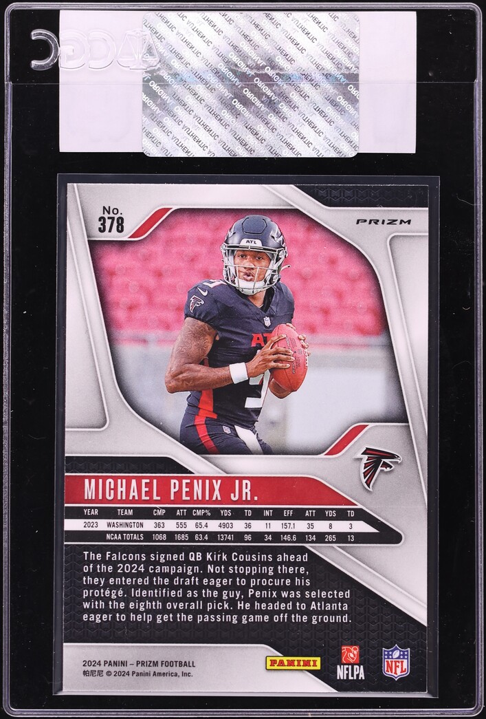 2024 Panini Prizm Silver Michael Penix Jr. ROOKIE #378 CGC AUTH