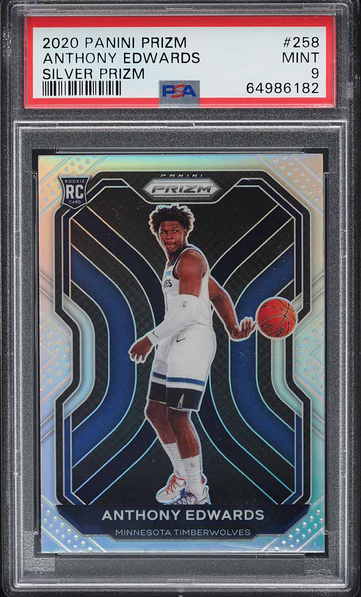 2020 Panini Prizm Silver Anthony Edwards ROOKIE #258 PSA 9 MINT