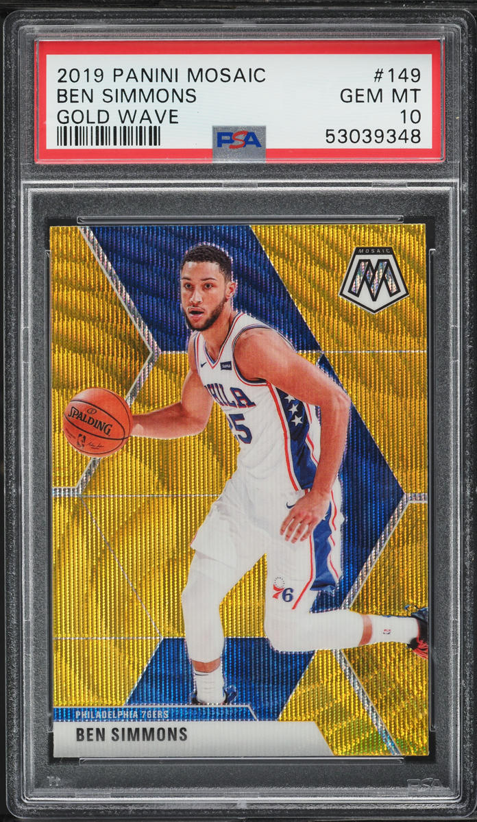 2019 Panini Mosaic Gold Wave Ben Simmons #149 PSA 10 GEM MINT