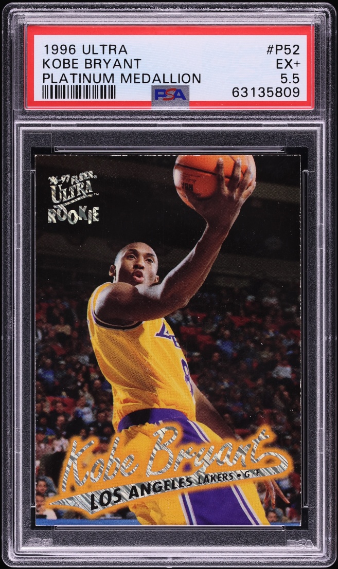 1996 Ultra Platinum Medallion Kobe Bryant ROOKIE #P52 PSA 5.5 EX+