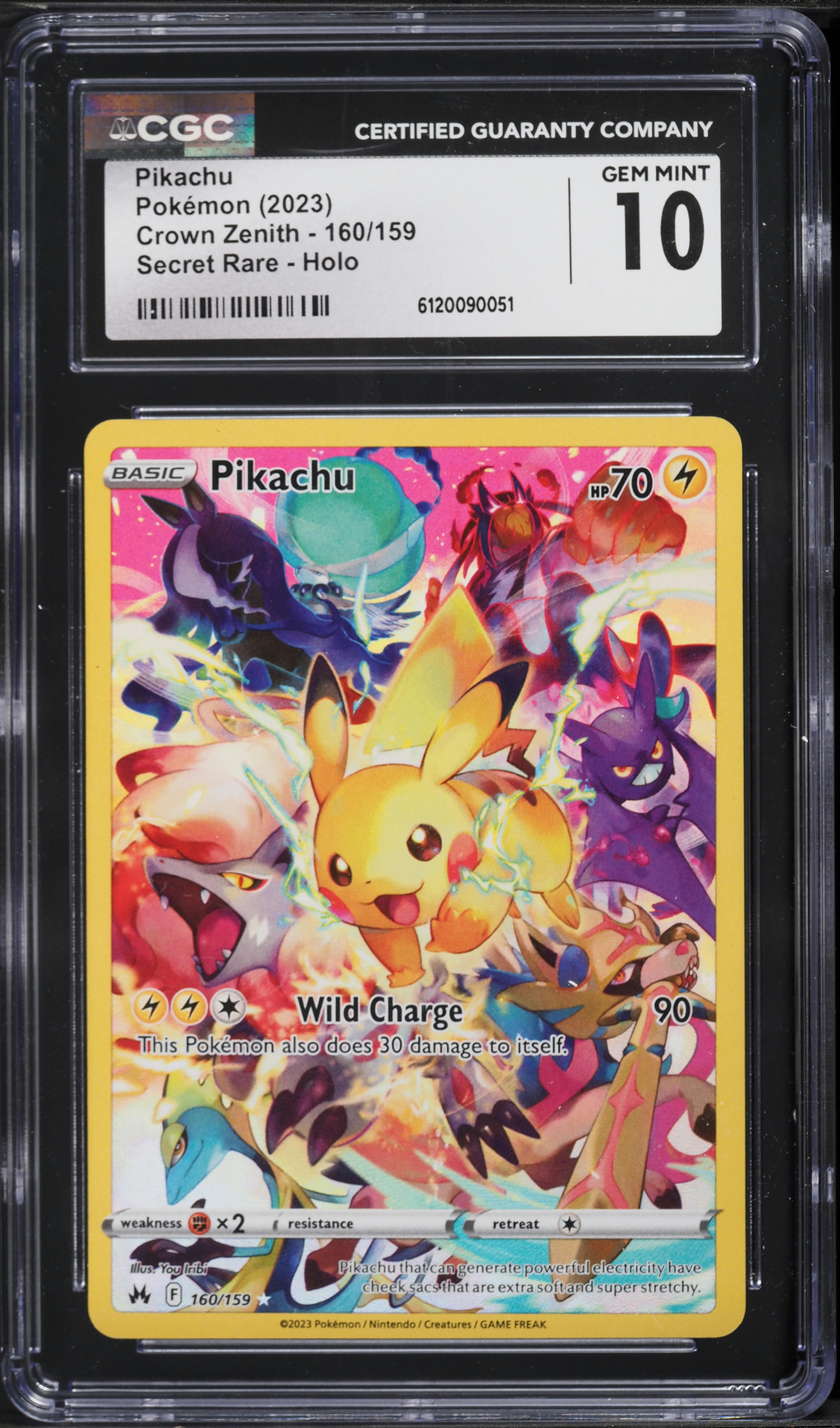 2023 Pokemon Sword & Shield Crown Zenith SEC Pikachu #160 CGC 10 GEM MINT