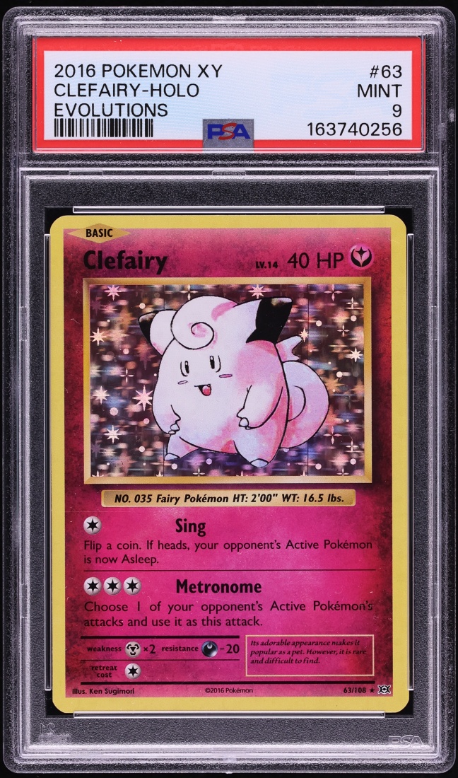 2016 Pokemon XY Evolutions Holo Clefairy #63 PSA 9 MINT