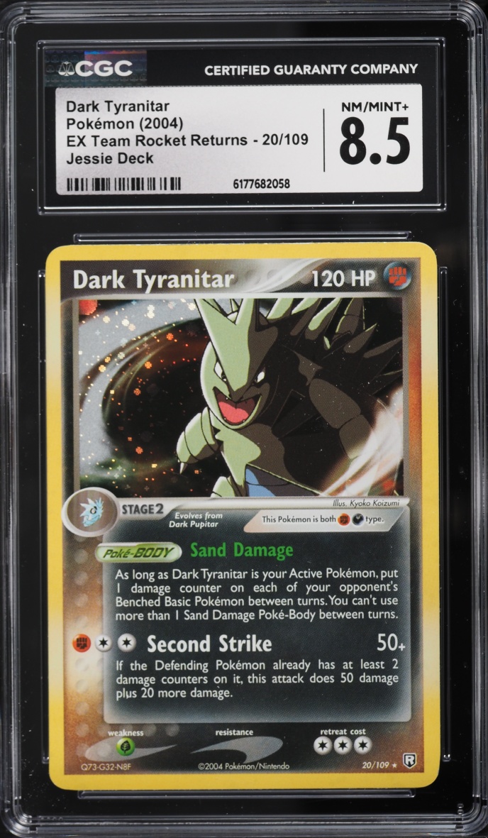 2004 Pokemon EX Team Rocket Returns Jessie Deck Dark Tyranitar #20 CGC 8.5 NM-MT+