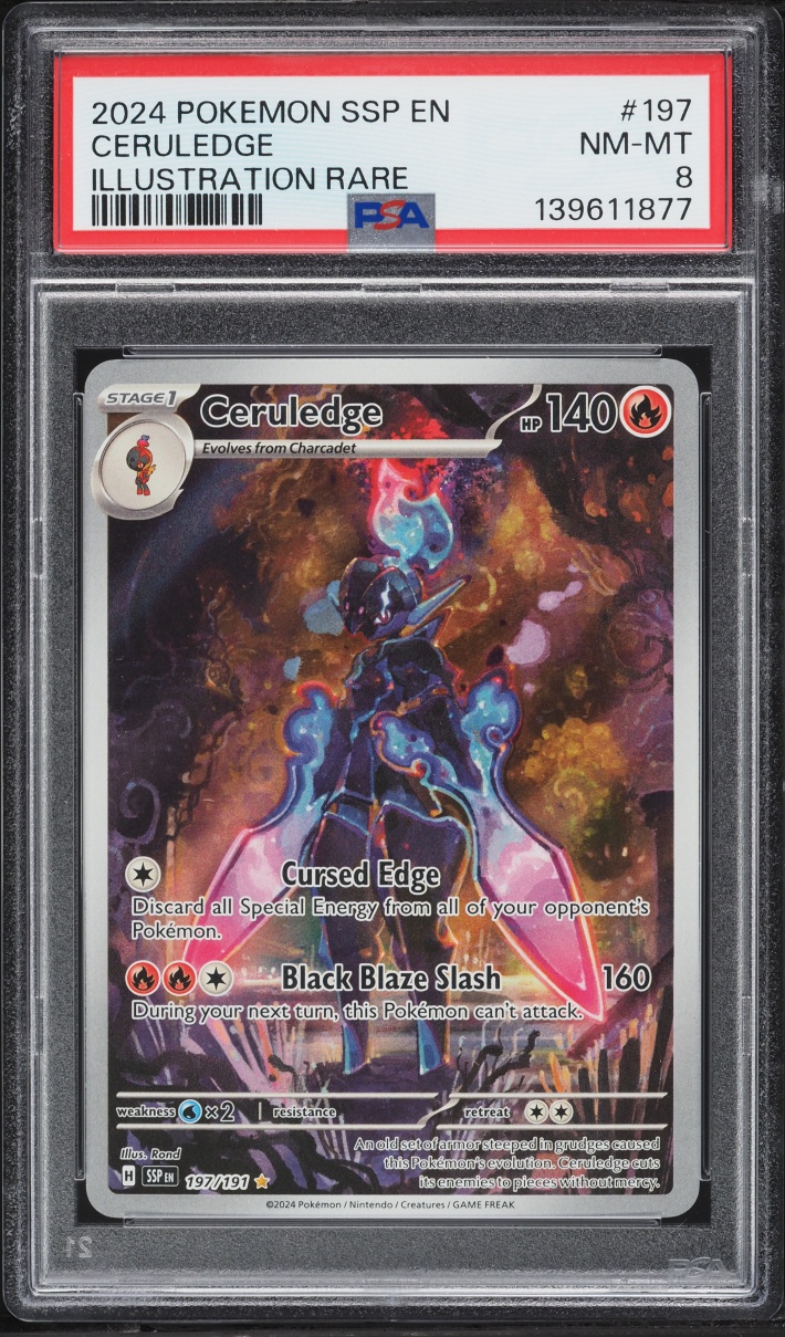 2024 Pokemon Scarlet & Violet Surging Sparks IR Ceruledge #197 PSA 8 NM-MT