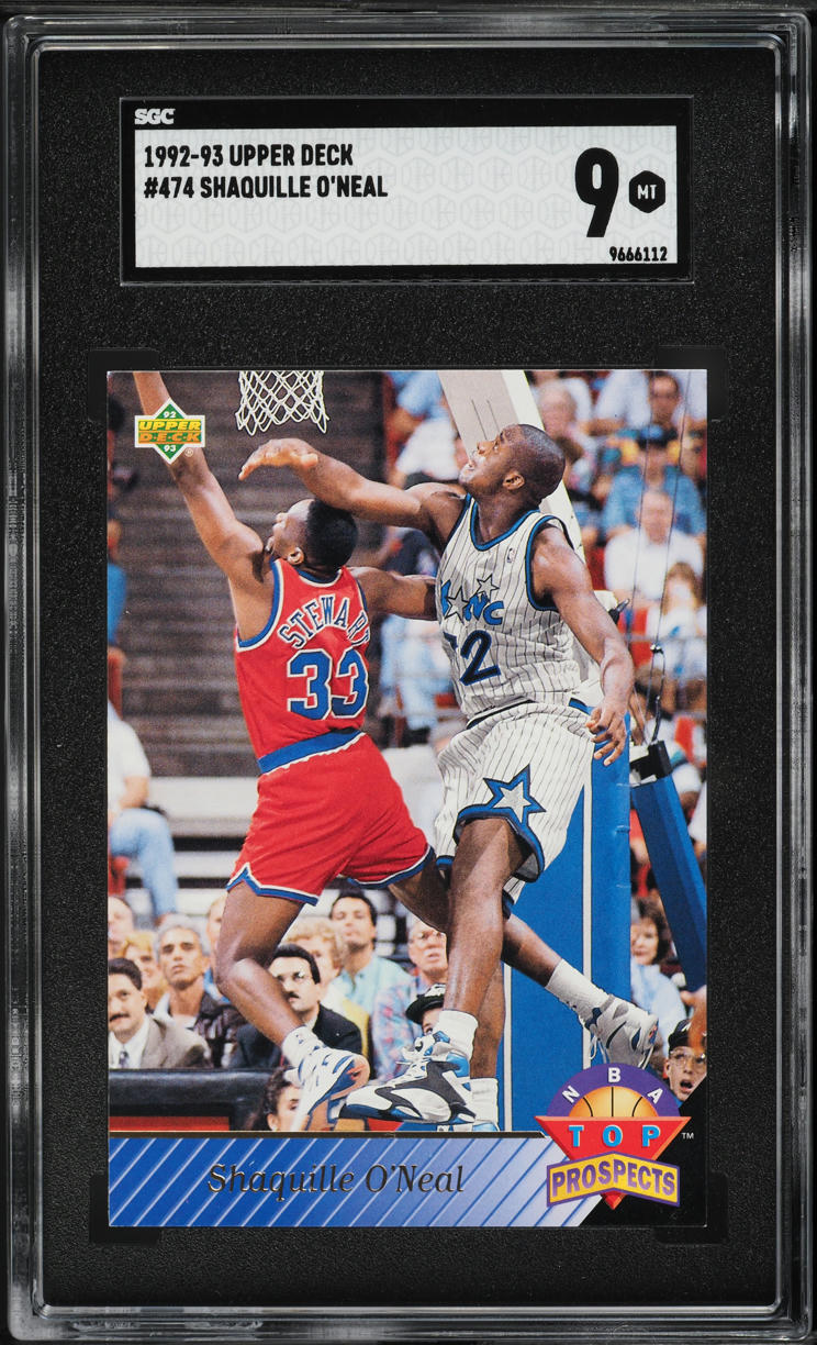 1992 Upper Deck Basketball Shaquille O'Neal ROOKIE #474 SGC 9 MINT