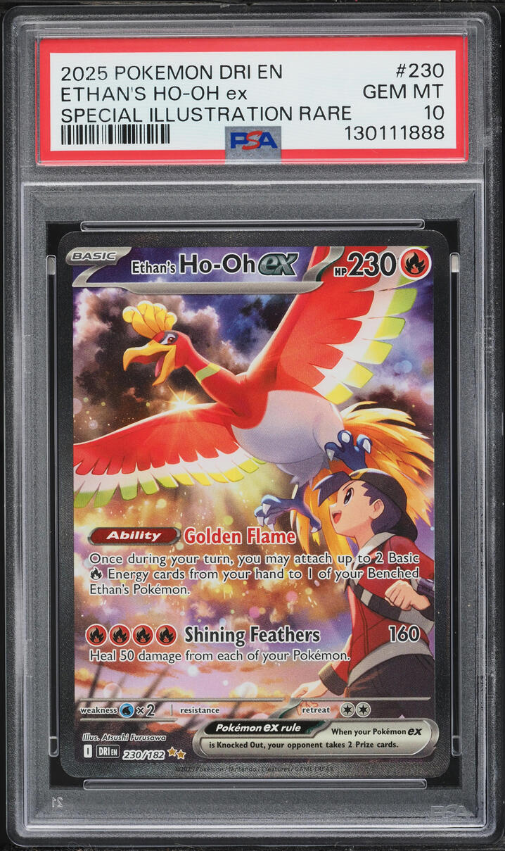 2025 Pokemon Scarlet & Violet Destined Rivals SIR Ethan's Ho-Oh Ex #230 PSA 10 GEM MINT