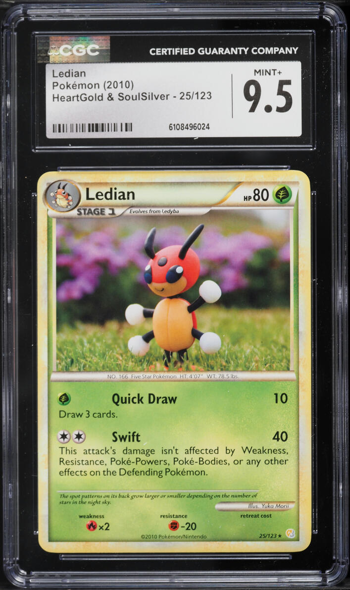 2010 Pokemon HeartGold & SoulSilver Ledian #25 CGC 9.5 MINT+