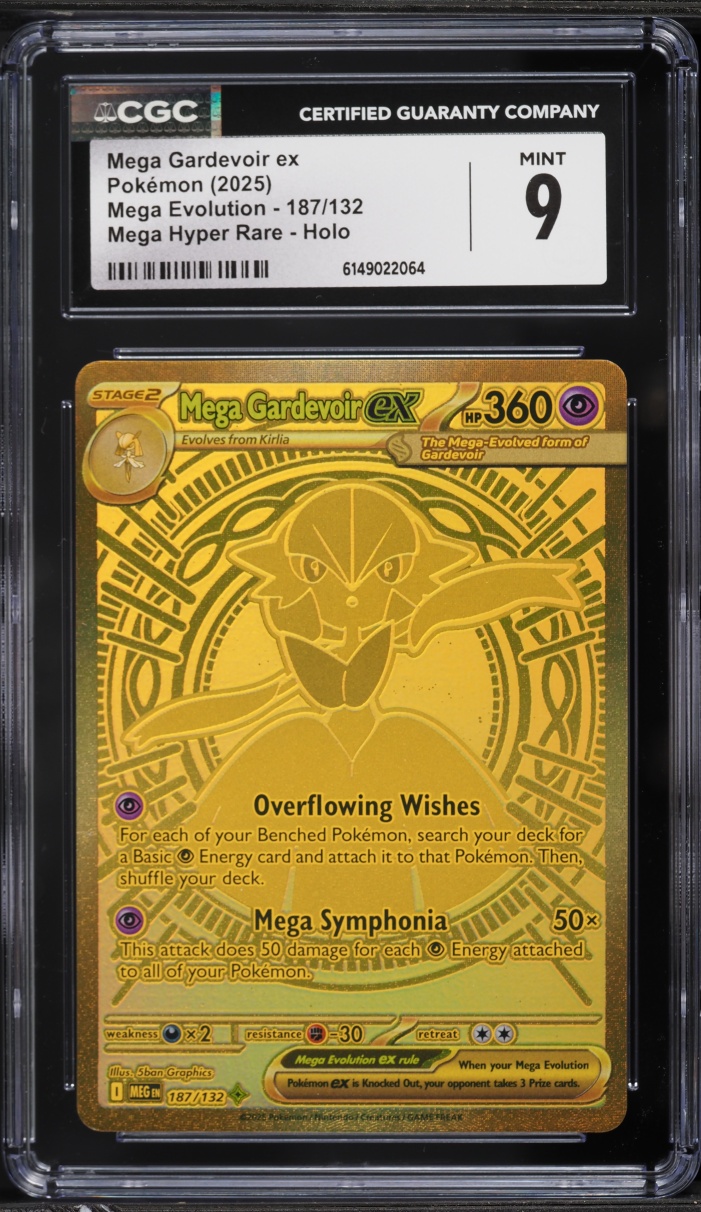 2025 Pokemon Mega Evolution MHR Mega Gardevoir Ex #187 CGC 9 MINT