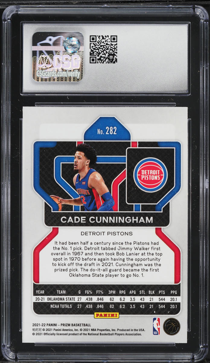 2021 Panini Prizm Cade Cunningham ROOKIE #282 CSG 8.5 NM-MT+