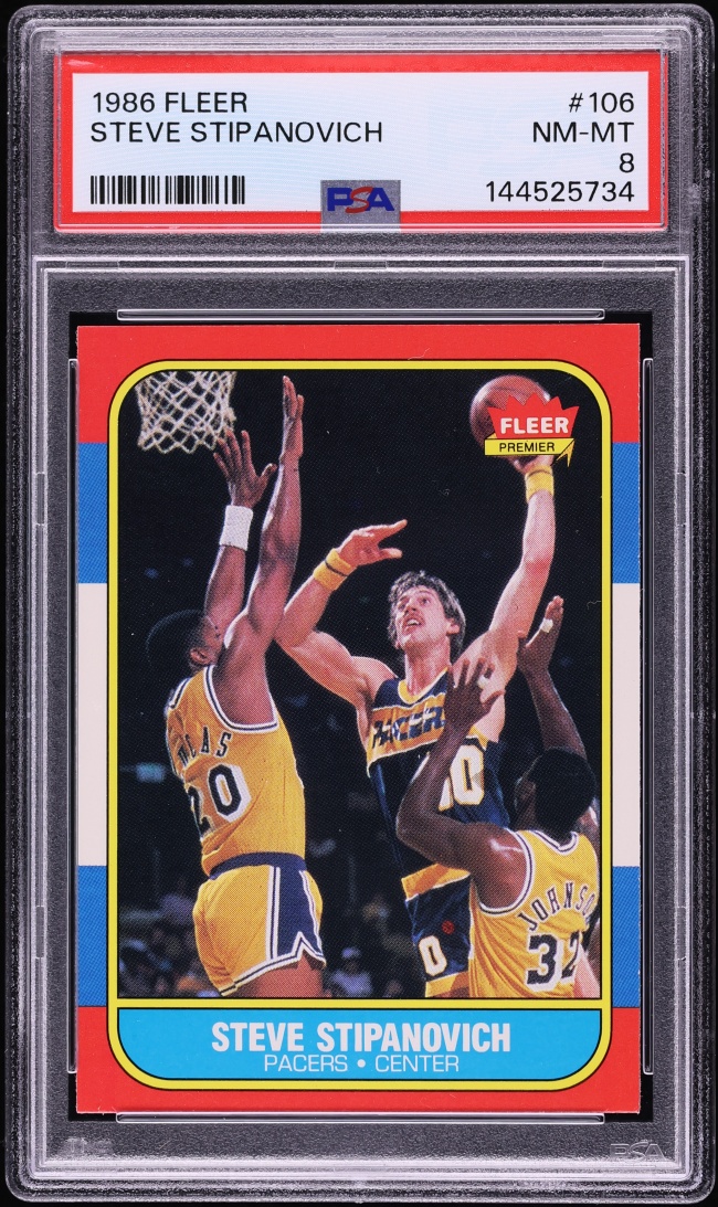 1986 Fleer Basketball Steve Stipanovich #106 PSA 8 NM-MT