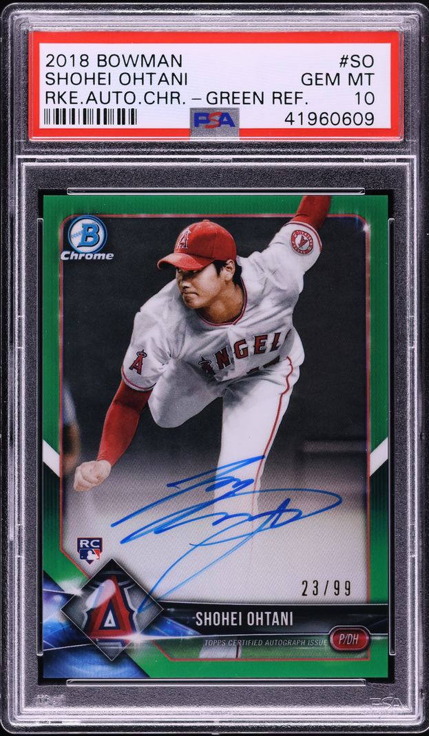 2018 Bowman Chrome Green Refractor Shohei Ohtani ROOKIE AUTO /99 #CRA-SO PSA 10 GEM MINT