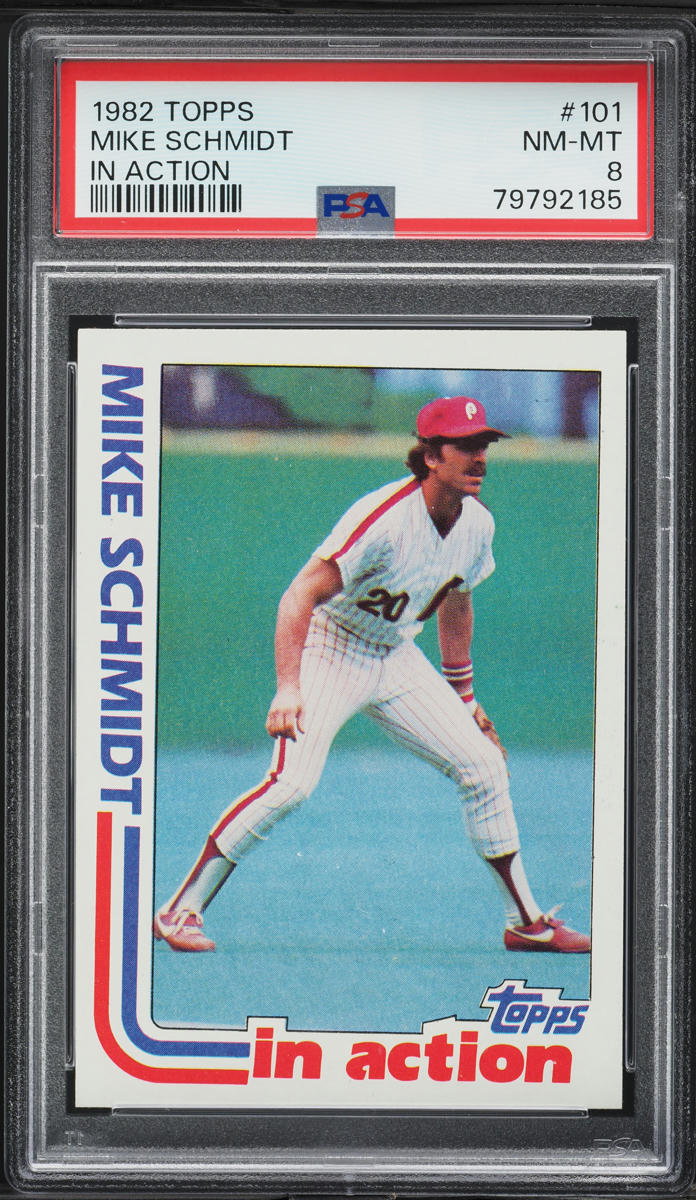 1982 Topps Mike Schmidt IN ACTION #101 PSA 8 NM-MT
