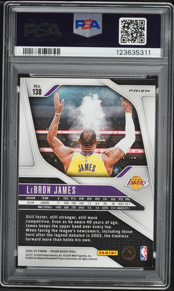 2024 Panini Prizm Green LeBron James #130 PSA 7 NRMT