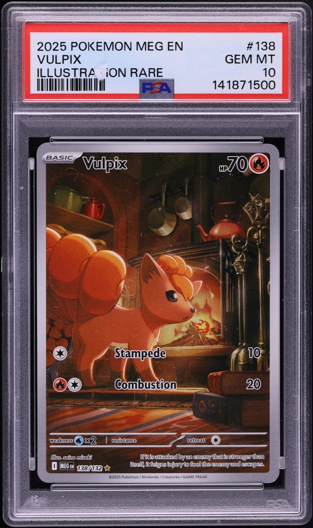 2025 Pokemon Mega Evolution IR Vulpix #138 PSA 10 GEM MINT