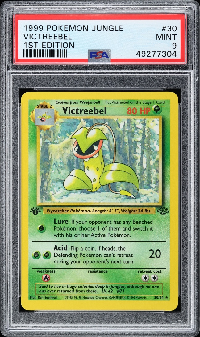 1999 Pokemon Jungle 1st Edition Victreebel #30 PSA 9 MINT