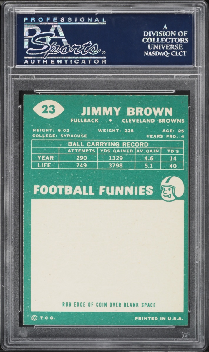 1960 Topps Football Jim Brown #23 PSA 6 EXMT
