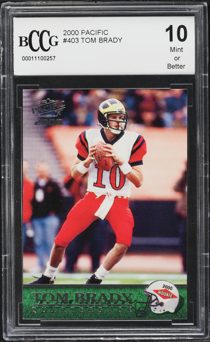 2000 Pacific Football Tom Brady ROOKIE #403 BCCG 10