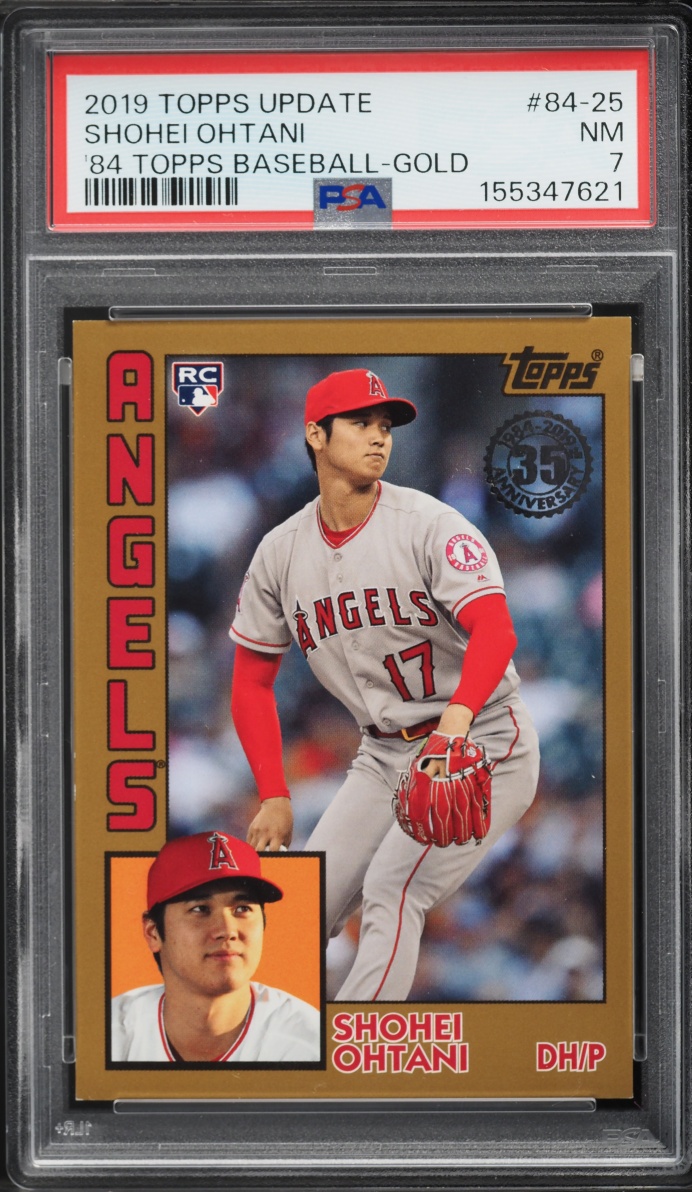 2019 Topps Update '84 Gold Shohei Ohtani ROOKIE /50 #84-25 PSA 7 NRMT