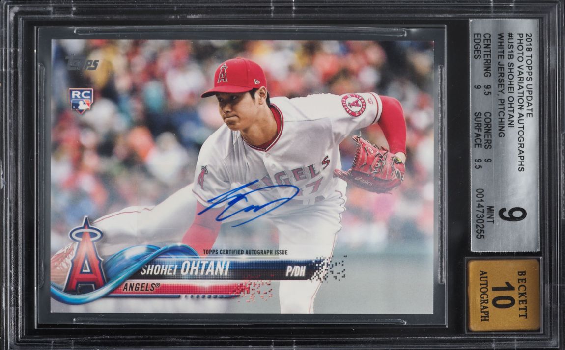 2018 Topps Update Variation Shohei Ohtani ROOKIE AUTO #US1 BGS 9 MINT