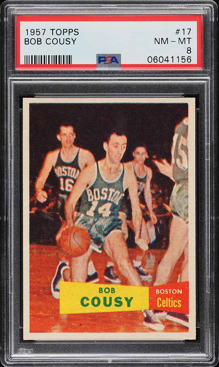 1957 Topps Basketball Bob Cousy ROOKIE #17 PSA 8 NM-MT (PWCC-E)