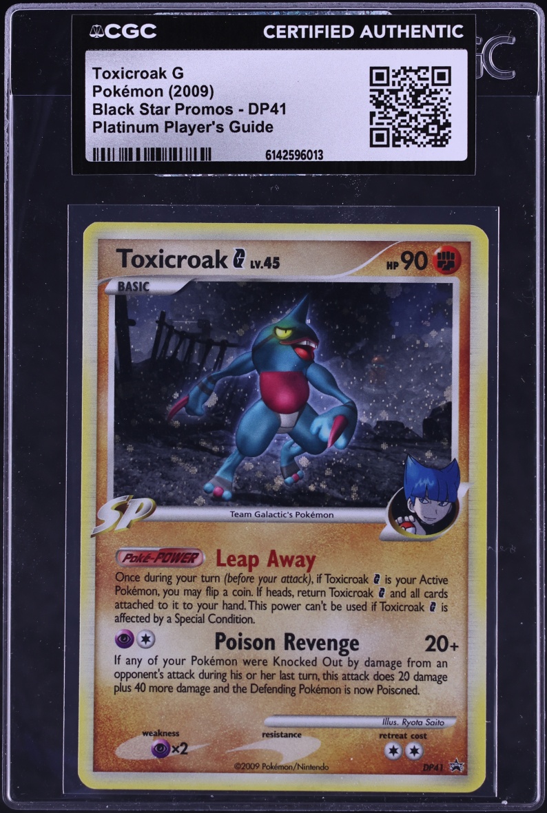 2009 Pokemon Platinum Player's Guide Black Star Promo Toxicroak G #DP41 CGC AUTH