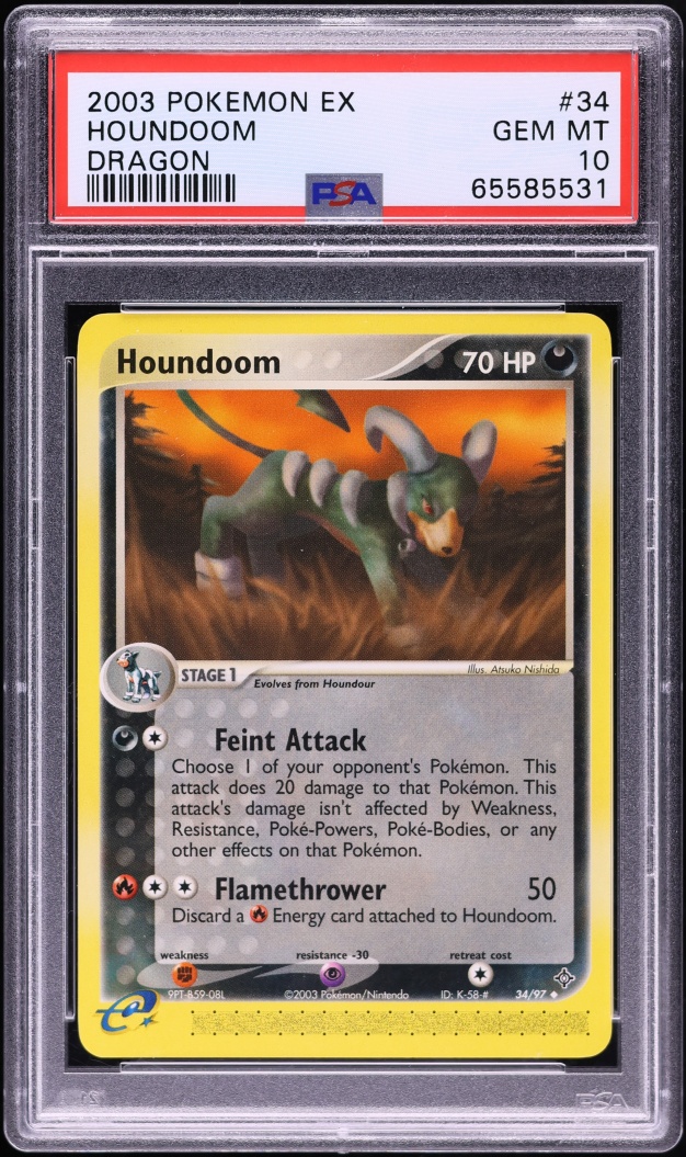 2003 Pokemon EX Dragon Houndoom #34 PSA 10 GEM MINT