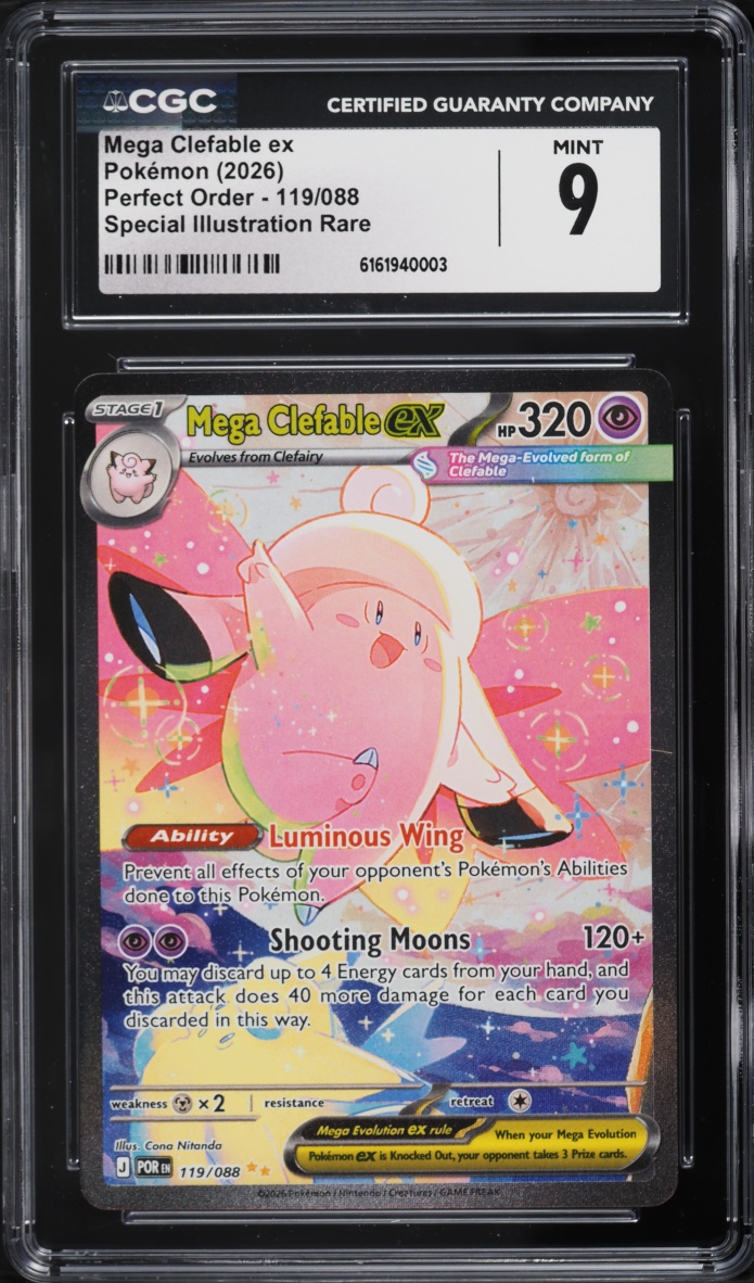 2026 Pokemon Mega Evolution Perfect Order SIR Mega Clefable Ex #119 CGC 9 MINT