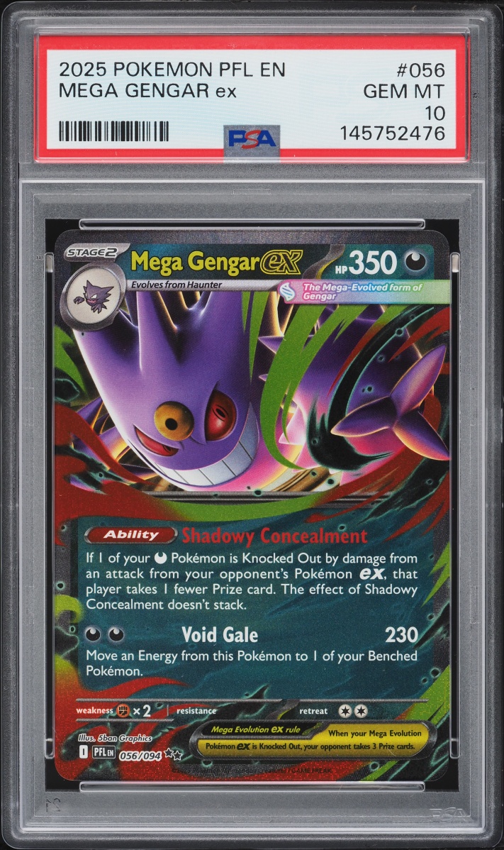 2025 Pokemon Mega Evolution Phantasmal Flames Holo Mega Gengar Ex #56 PSA 10 GEM MINT