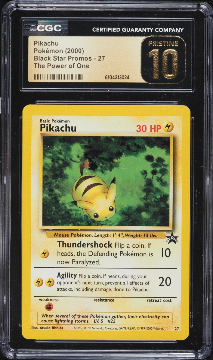 2000 Pokemon Black Star Promo The Power Of One Pikachu #27 CGC 10 PRISTINE