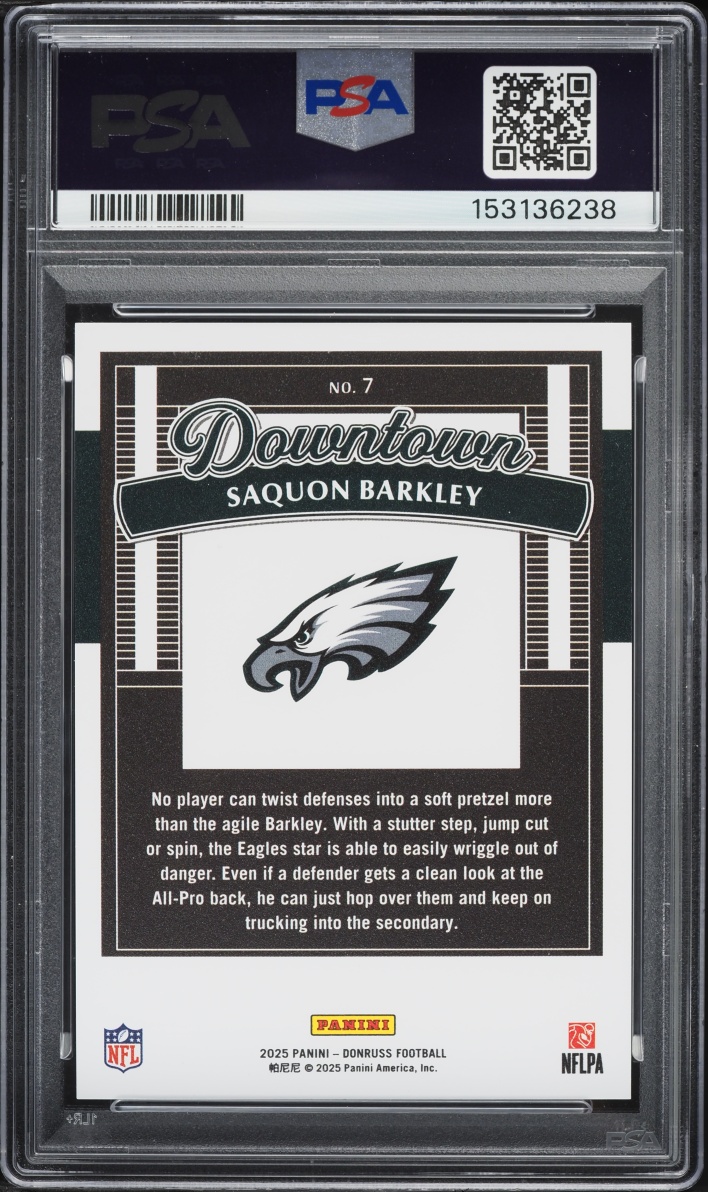 2025 Donruss Downtown Saquon Barkley #7 PSA 10 GEM MINT