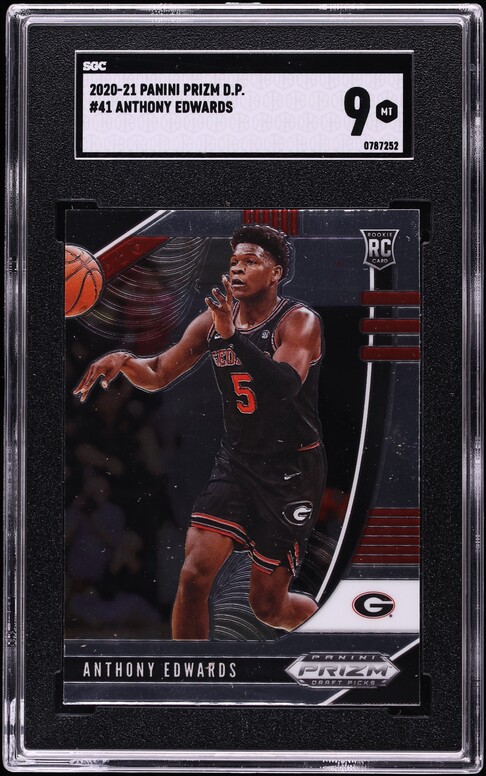 2020 Panini Prizm Draft Picks Anthony Edwards ROOKIE #41 SGC 9 MINT