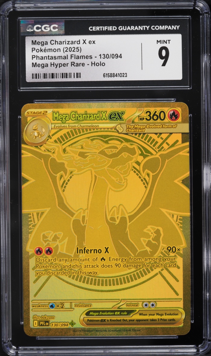 2025 Pokemon Mega Evolution Phantasmal Flames MHR Mega Charizard X EX #130 CGC 9 MINT