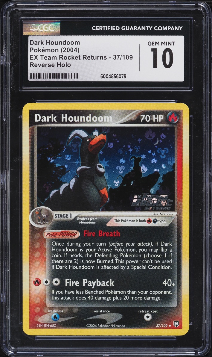 2004 Pokemon EX Team Rocket Returns Reverse Holo Dark Houndoom #37 CGC 10 GEM MINT