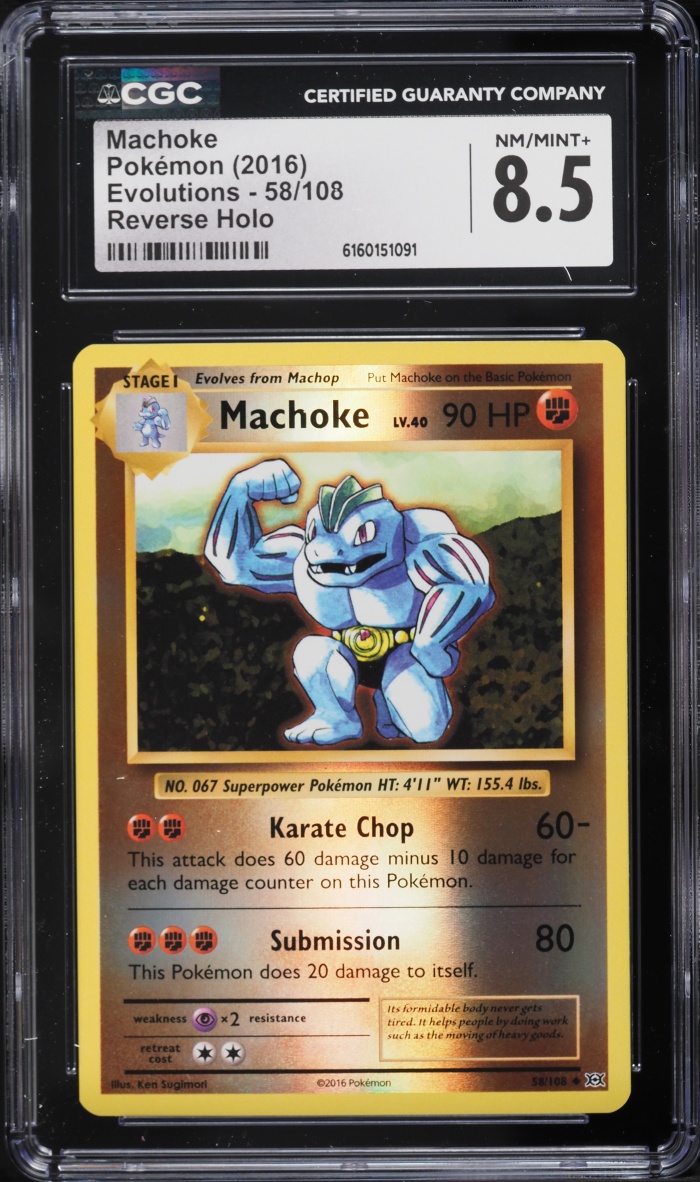 2016 Pokemon XY Evolutions Reverse Holo Machoke #58 CGC 8.5 NM-MT+