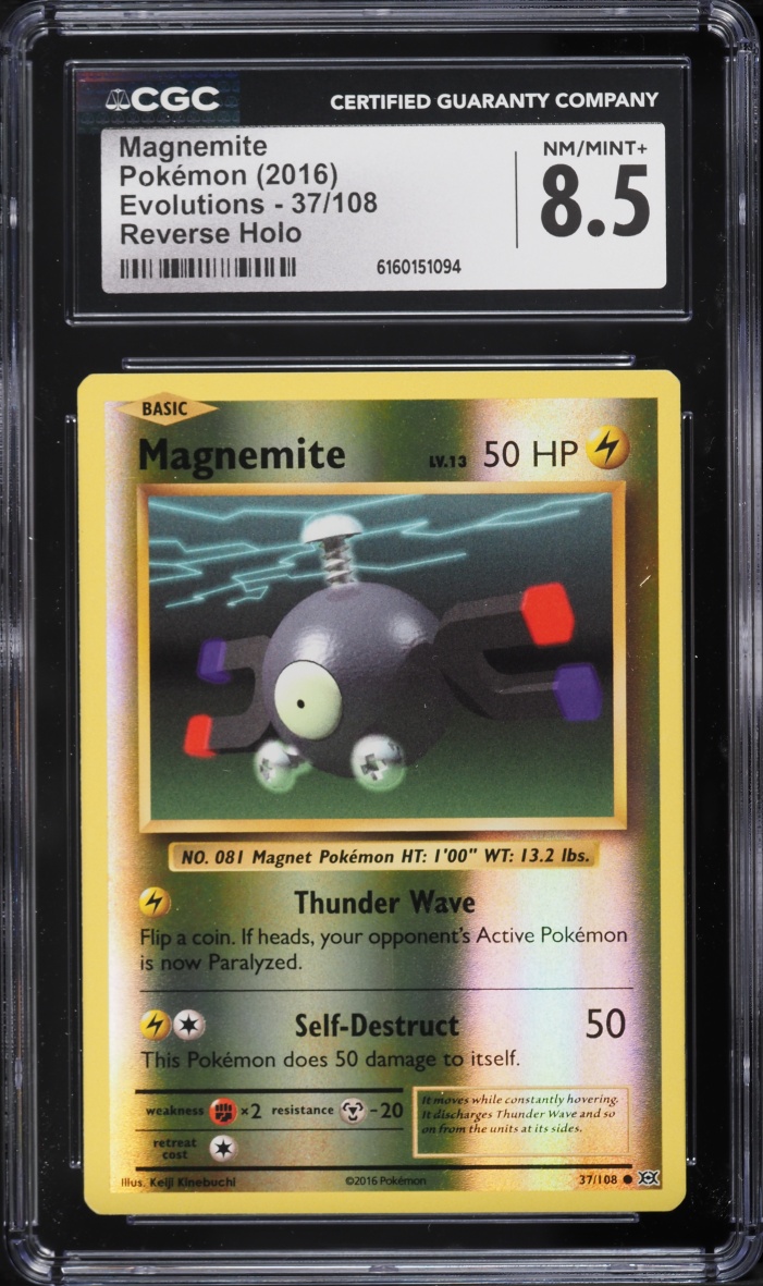 2016 Pokemon XY Evolutions Reverse Holo Magnemite #37 CGC 8.5 NM-MT+