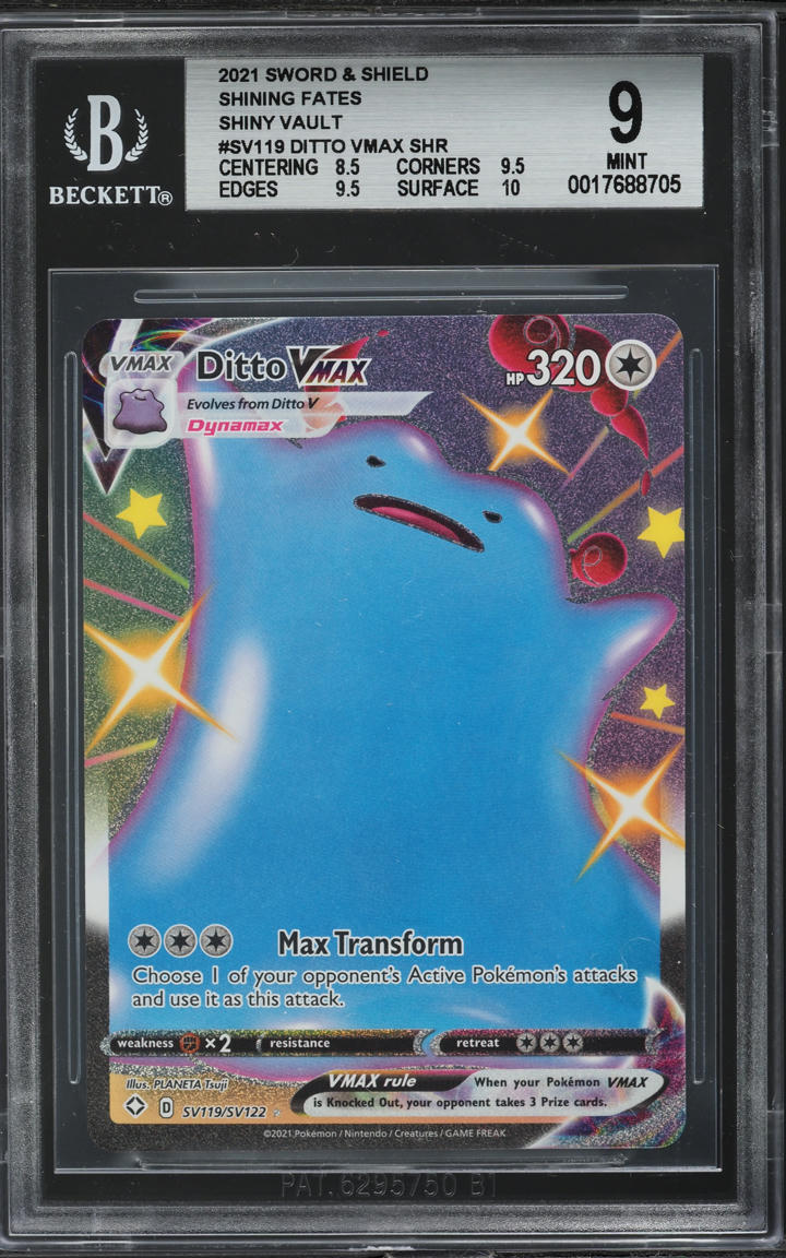 2021 Pokemon Sword & Shield Shining Fates Full Art Ditto VMAX #SV119 BGS 9 MINT