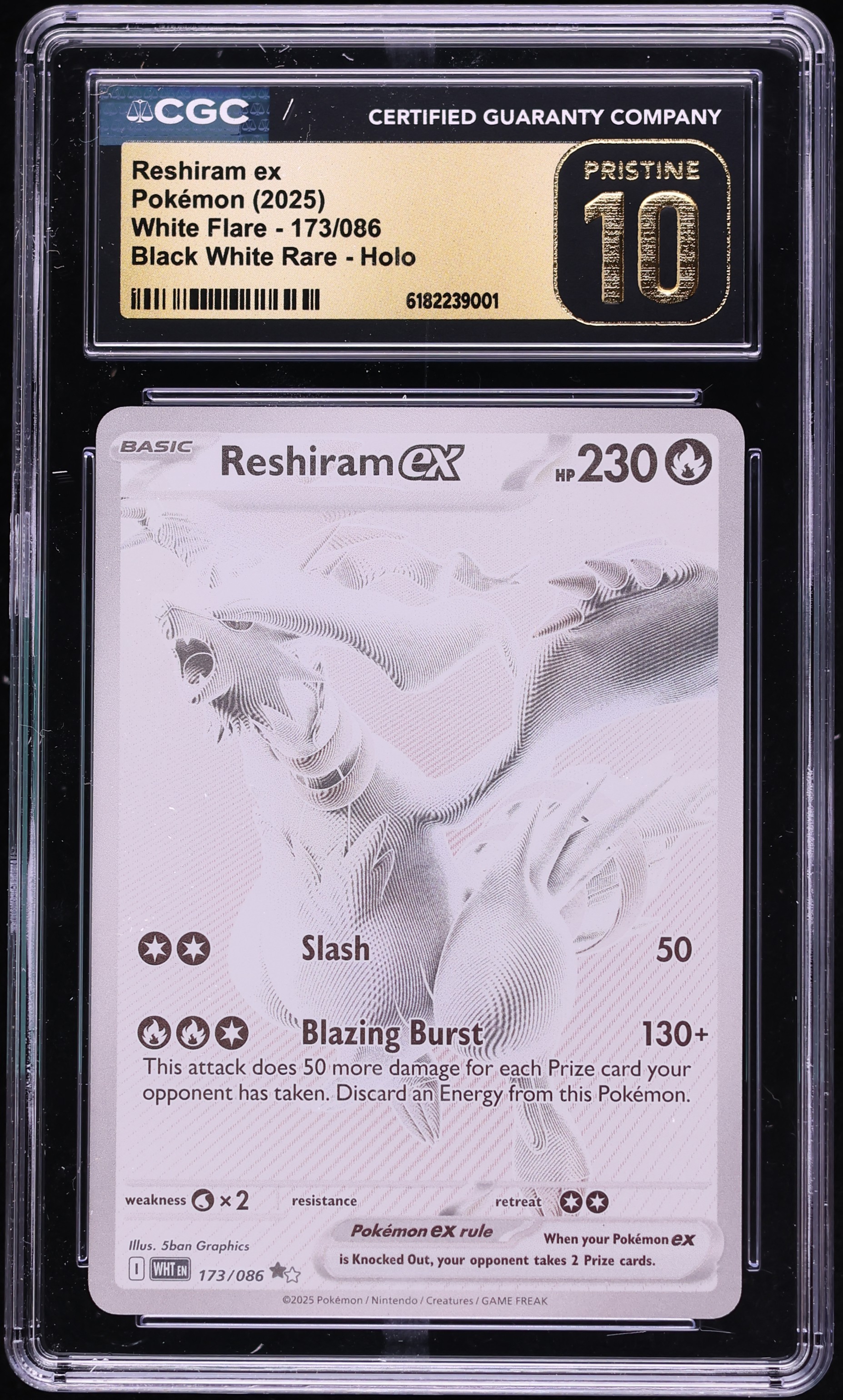 2025 Pokemon Scarlet & Violet White Flare BWR Reshiram ex #173 CGC 10 PRISTINE