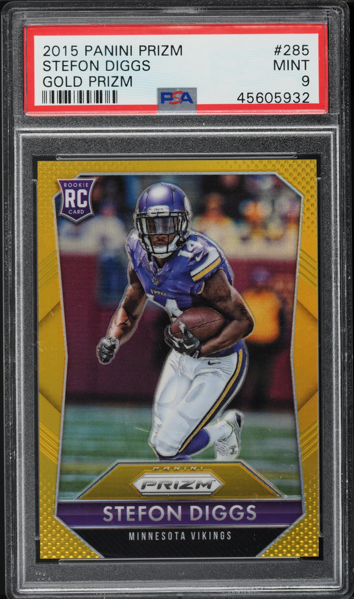 2015 Panini Prizm Gold Stefon Diggs ROOKIE /10 #285 PSA 9 MINT