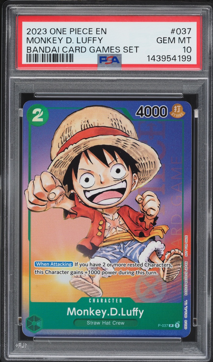 2023 One Piece Promo Bandai Card Games Set Monkey D Luffy #P-037 PSA 10 GEM MINT