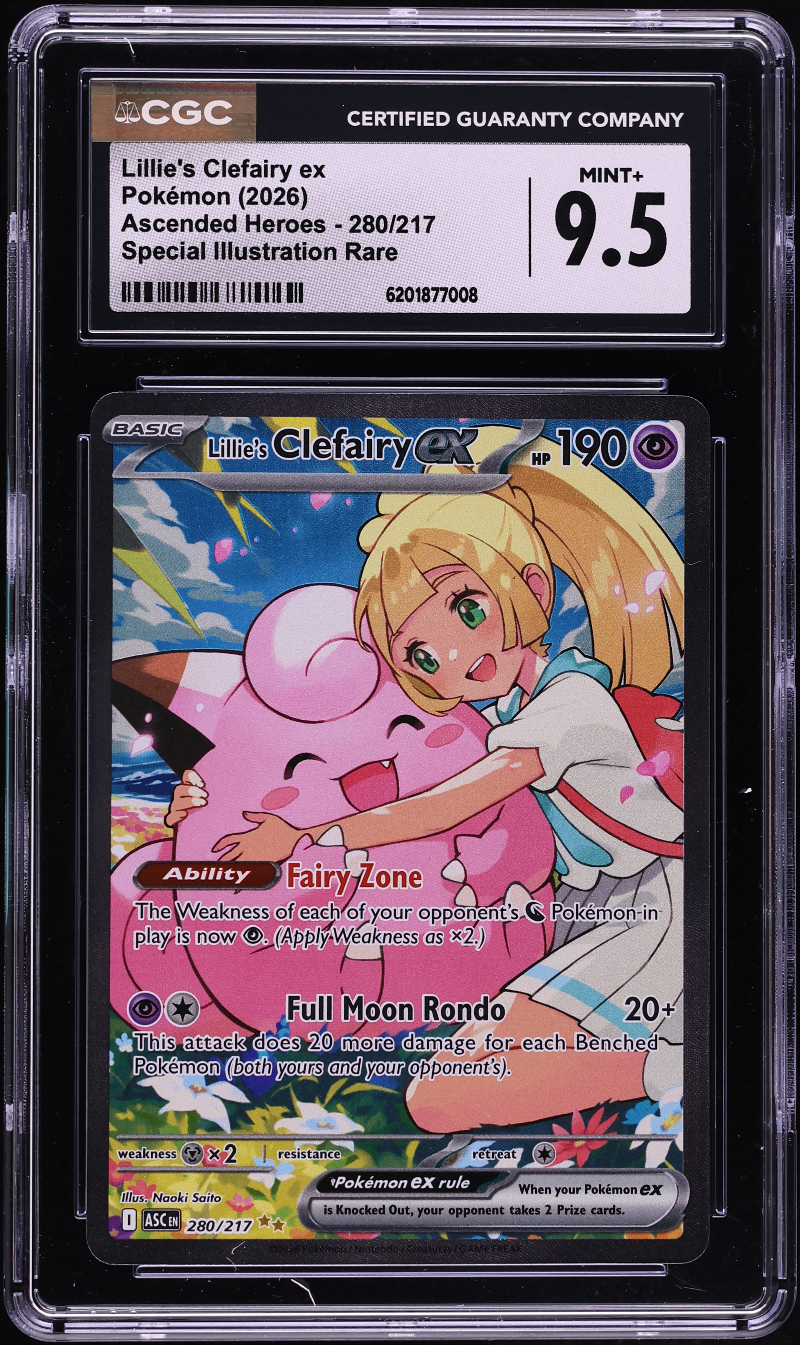 2026 Pokemon Mega Evolution Ascended Heroes SIR Lillie's Clefairy Ex #280 CGC 9.5 MINT+