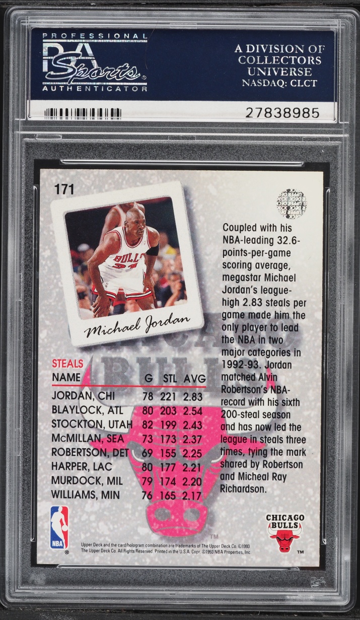 1993 Upper Deck Basketball Michael Jordan #171 PSA 10 GEM MINT