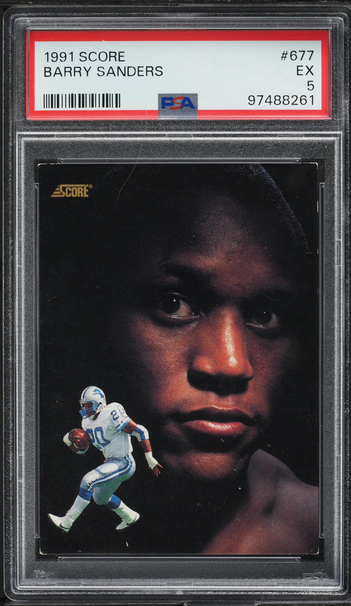 1991 Score Football Barry Sanders #677 PSA 5 EX