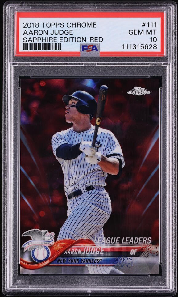 2018 Topps Chrome Sapphire Red Aaron Judge 1/10 #111 PSA 10 GEM MINT