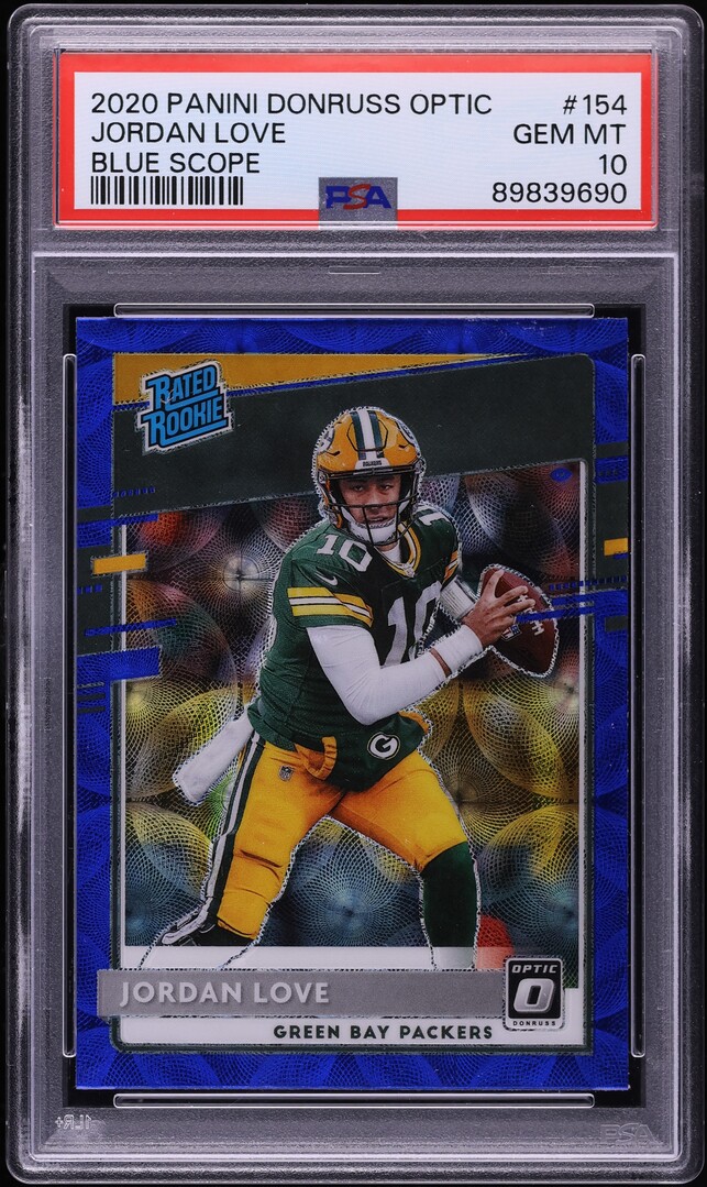 2020 Donruss Optic Blue Scope Jordan Love ROOKIE #154 PSA 10 GEM MINT