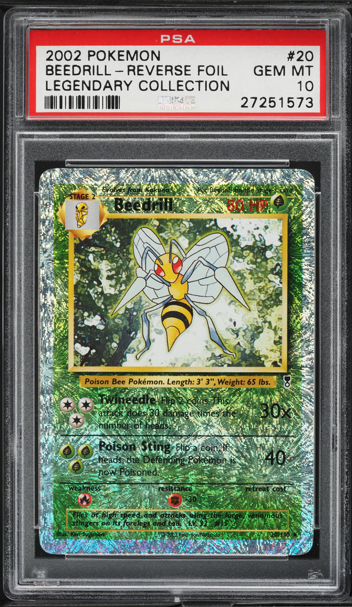 2002 Pokemon Legendary Collection Reverse Holo Beedrill #20 PSA 10 GEM MINT