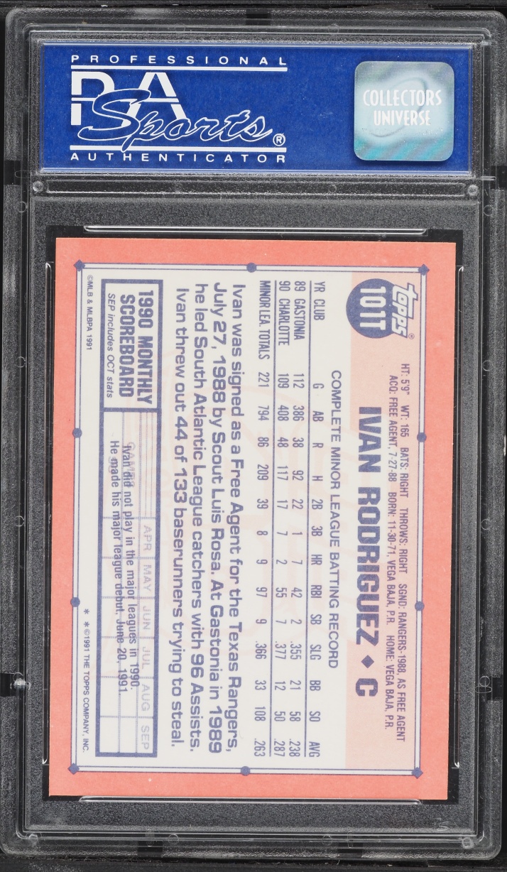 1991 Topps Traded Ivan Rodriguez ROOKIE #101T PSA 10 GEM MINT