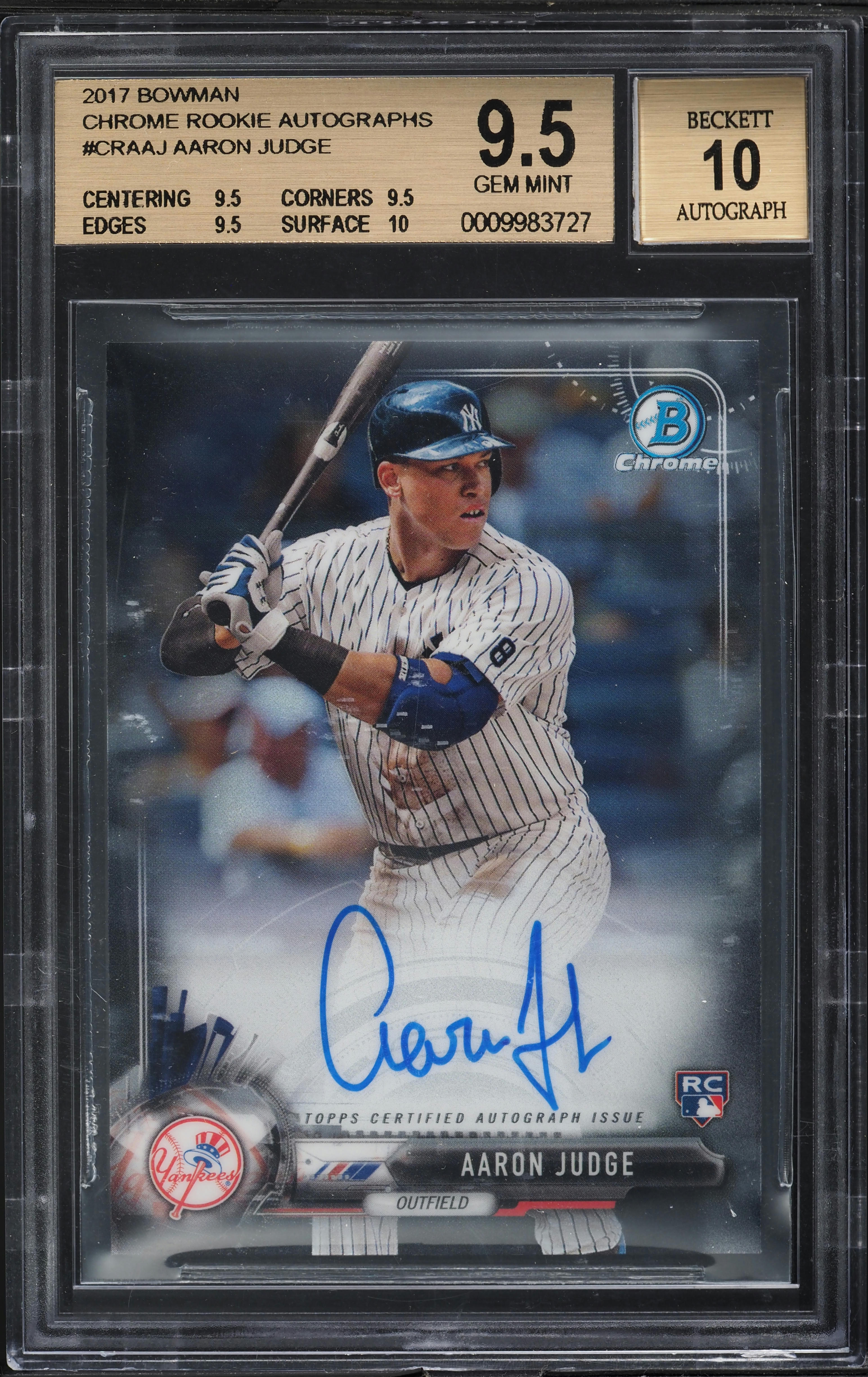 その他 2017 Bowman Chrome Aaron Judge Autograph Aaron Judge 2017 Bowman #CRA-AJ Chrome Rookie Auto - Blue